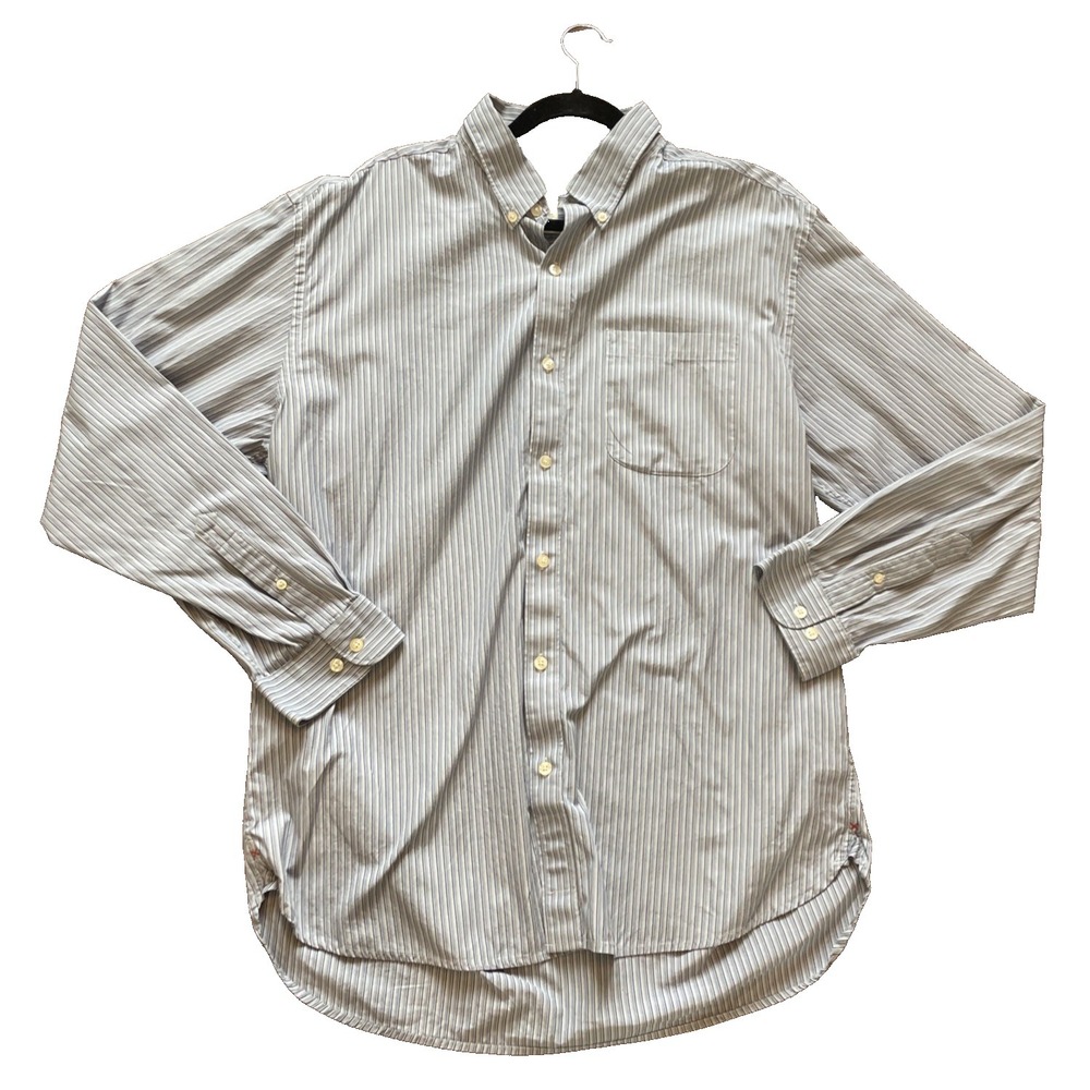 The Territory Ahead Striped Button Down Shirt Men's XL Blue 100% Cotton